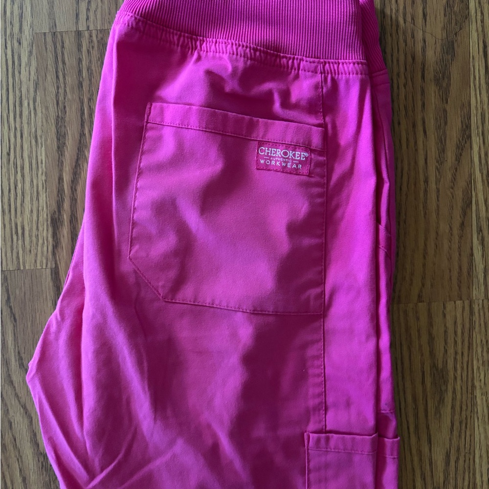 Vibrant Pink Straight Leg Pants with Elastic Waistband